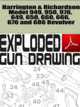 Harrington & Richardson Model 949, 950, 976, 649, 650, 660, 666, 676 and 686 Revolver Exploded Gun Drawing Download