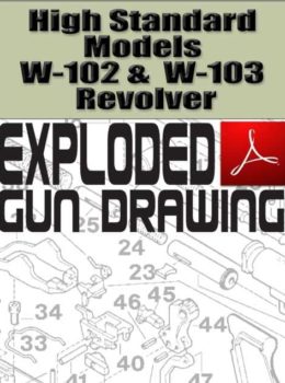 High Standard Model W-102 and Model W-103 Revolver Exploded Gun Drawing Download
