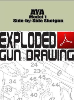 AYA Model 1 Side-by-Side Shotgun Exploded Gun Drawing Download