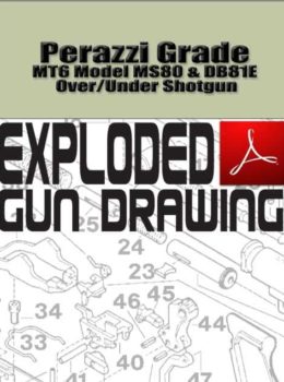 Perazzi Grade MT6 Model MS80 and DB81E Over/Under Shotgun  Exploded Gun Drawing Download