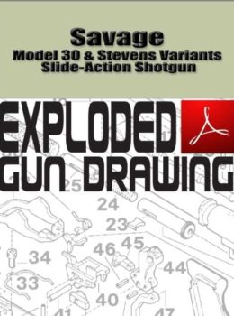Savage Model 30 & Stevens Variants Slide-Action Shotgun Exploded Gun Drawing Download